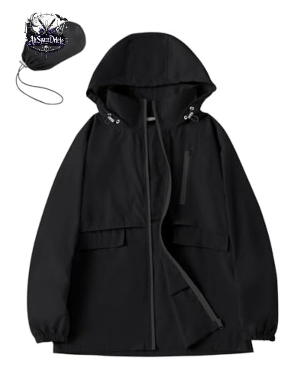 Women's Hooded Waterproof Rain Jacket Windbreaker Packable